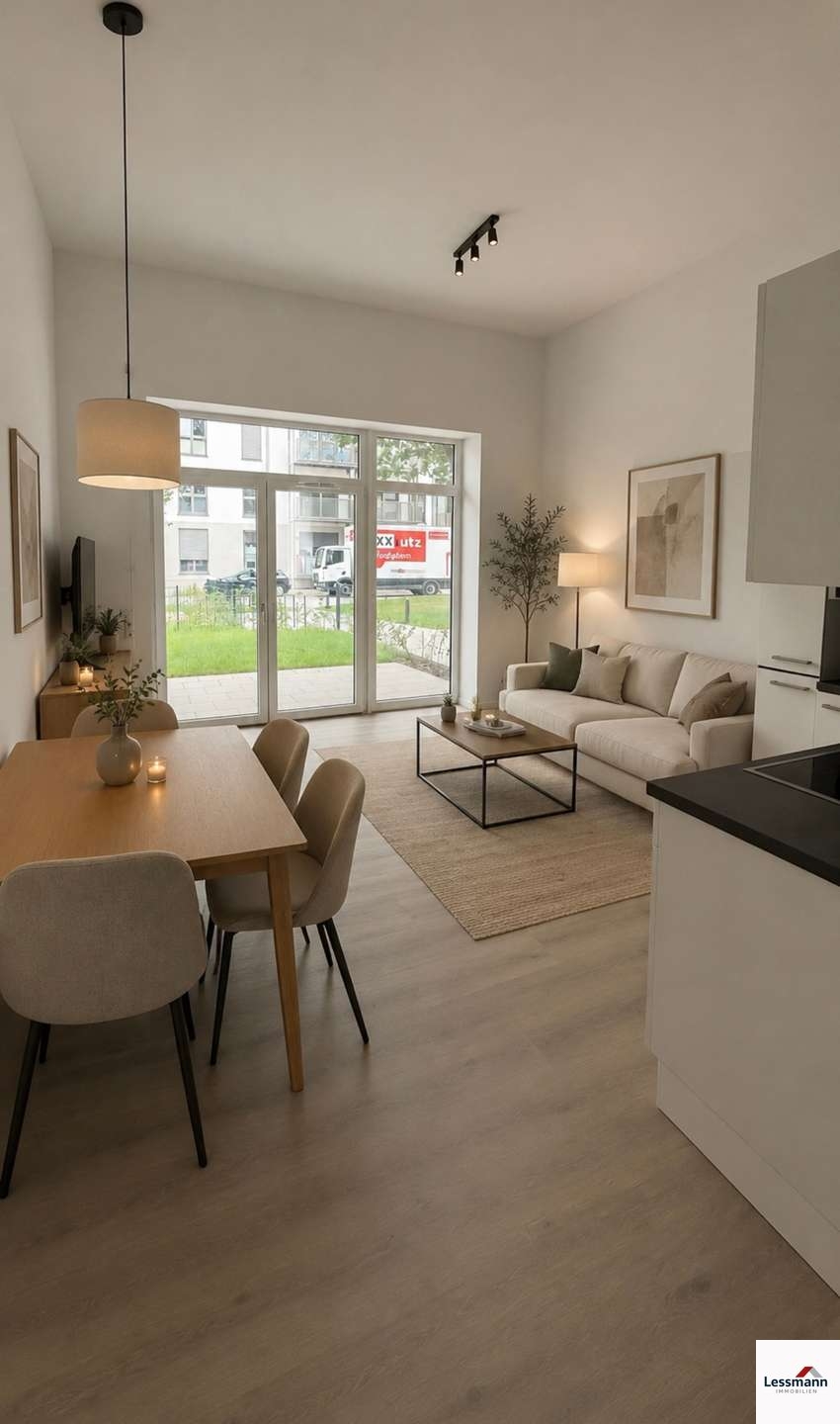 Wohnzimmer (mit KI generiert) Etagenwohnung Bamberg