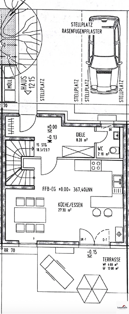 EG Grundriss Reihenmittelhaus Feucht