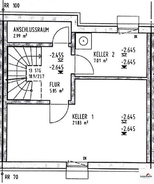 Keller Grundriss Reihenmittelhaus Feucht
