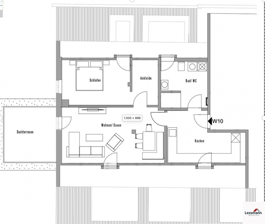 Grundriss Dachgeschosswohnung R�ckersdorf