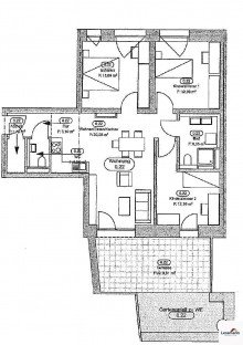 Grundriss Gro�e 4-Zimmer Wohnung mit Terrasse und kleinem Garten