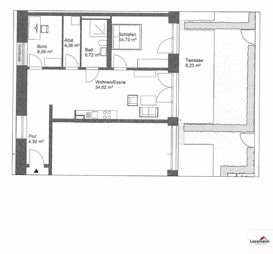 Grundriss Terrassenwohnung Bamberg